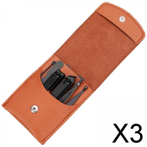 3x7Pcs Manicure Set Stainless Steel Nail Clippers Kit Care Tool Orange