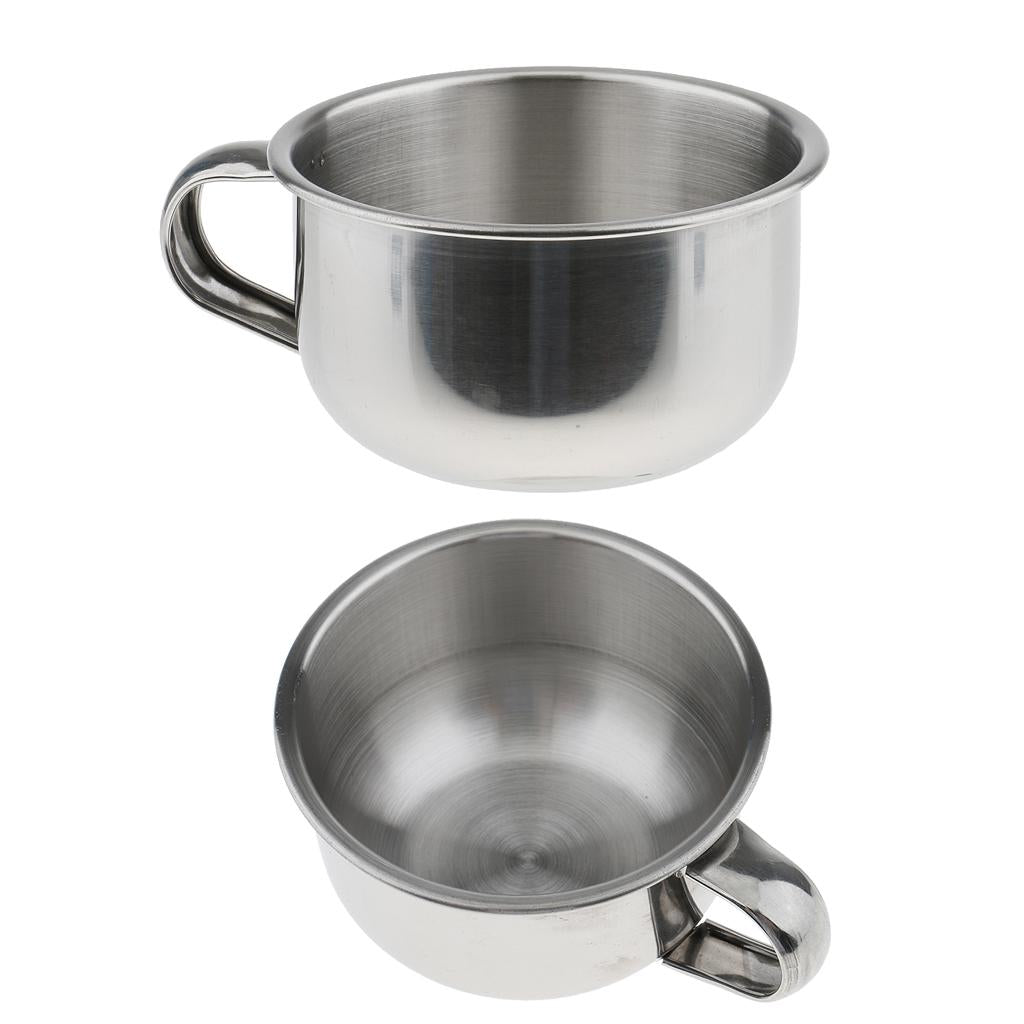 2 Pieces Stainless Steel Men's Shaving Mug Bowls Barber Beard Soap Mug Cups