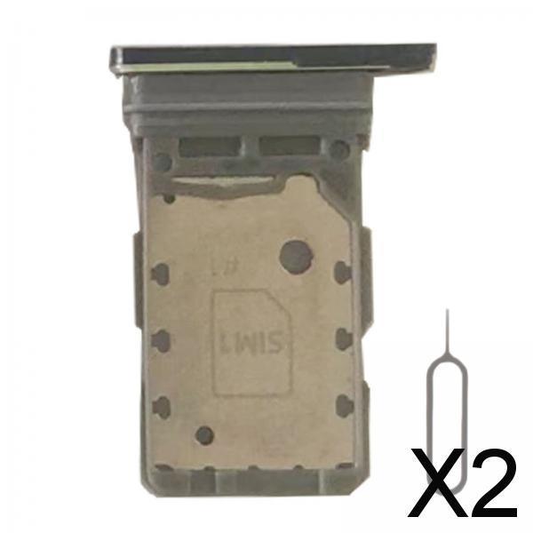 2xDual Sim Card Tray Holder Replacement for Samsung S21 5G Sim Tray Black
