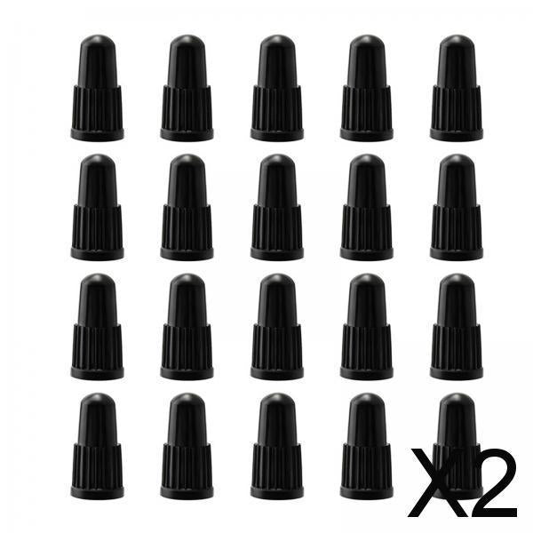 2xTire Valve Caps Portable Black Valve Stem Caps for Cycling Outdoor Repairing Style A