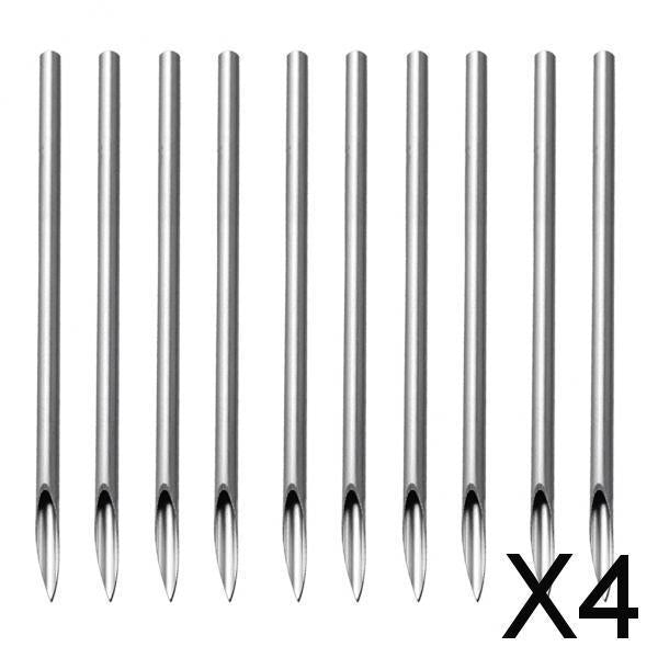 4x10/100 Pieces Sterilized Piercing Needles for Navel Ear Lip 14g 10pcs