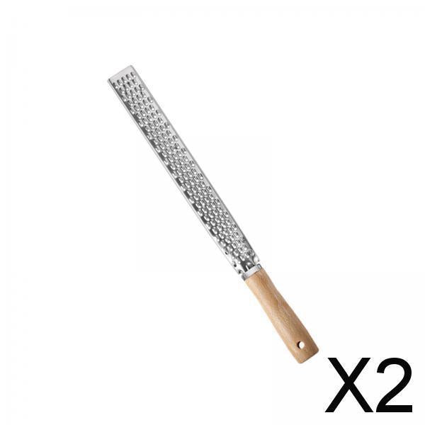 2xKitchen Grater Orange Zester Safe Zester Grater for Cucumber Potatoes Onions Wooden Handle