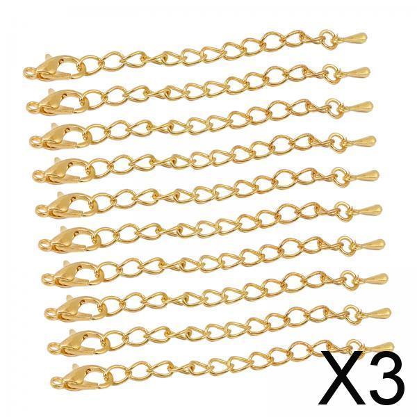 3x10x Extender Chain Jewelry Making Findings Holiday Gifts Bracelet Necklace Golden