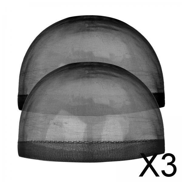 3xWig Cap Nylon Invisible Real Thin Bald Stocking Caps for Cosplay Women Black