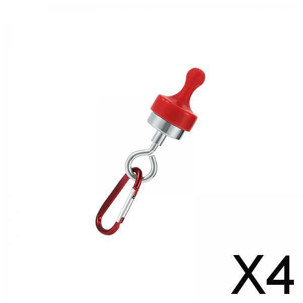 4xMagnetic Hooks Heavy Duty Camping Strong Magnetic Tent Light Hook for Garden Red