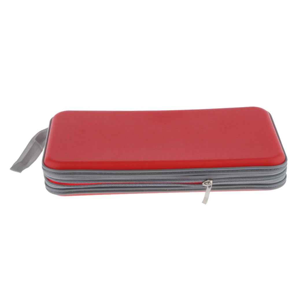 80 Disc CD Wallet DVD Case Storage Holder Bag Carry Protector Plastic Red