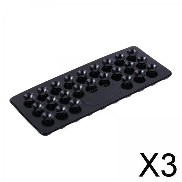 3xPortable Double Sided Suction Cups for Bathroom Toothpaste Handwashing Fluid black rectangle