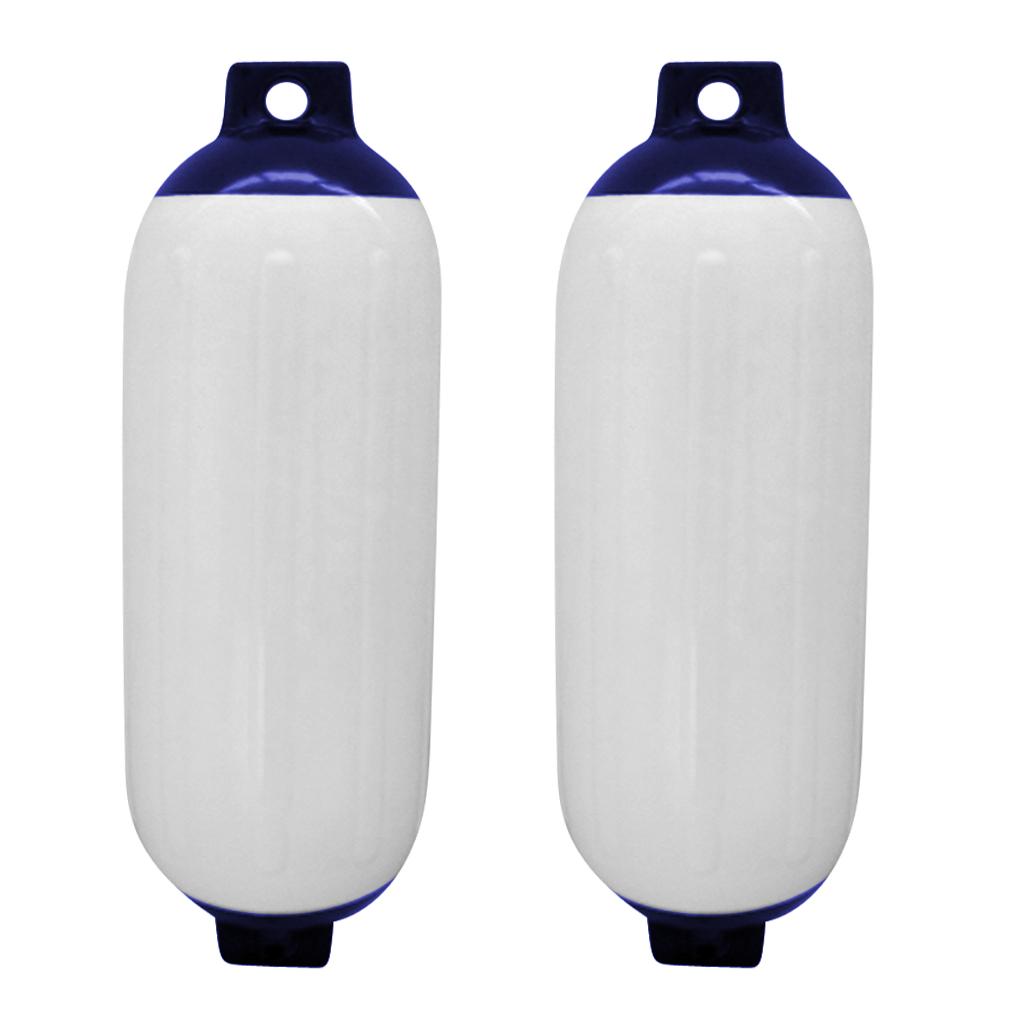 2pcs Marine Boat Fender Premium PVC Bumper Dock Shield Protection Blue White