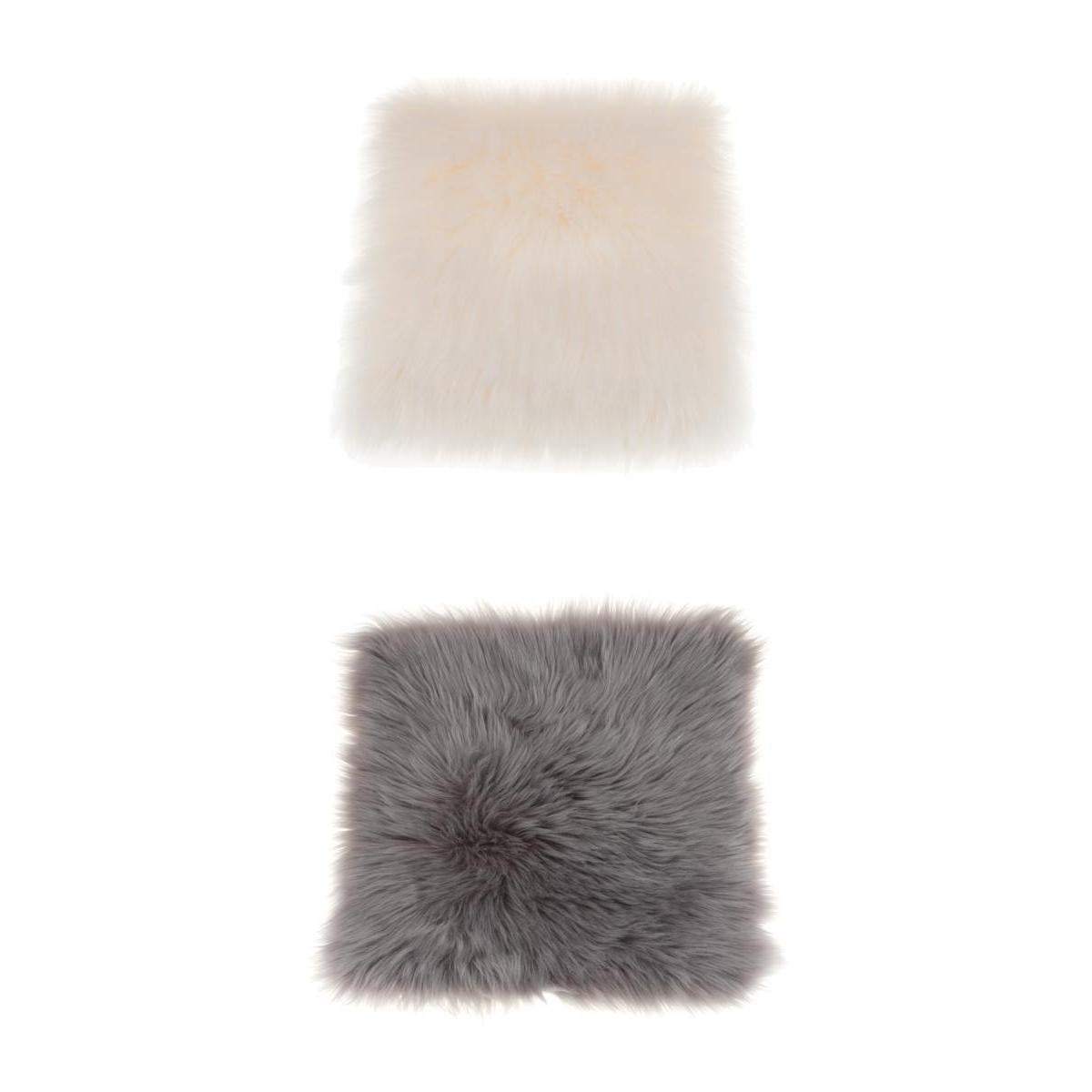 2Pieces 45x45cm Artificial Wool Home Floor Carpet Soft Seat Cushion