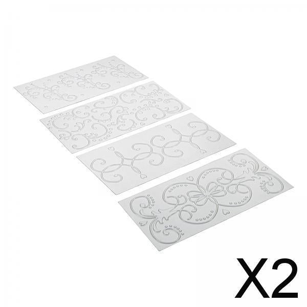 2xDIY Cake Fondant Impression Mat Cake Border Decorating Tools Rattan Pattern