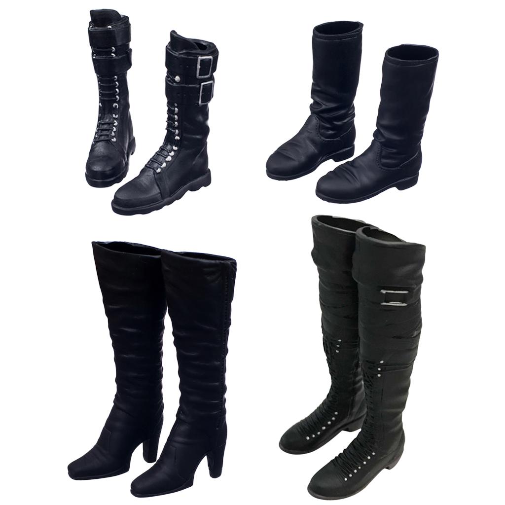 4 Pairs 1/6 Scale Long Boots Shoes for 12 Female Figure Body"