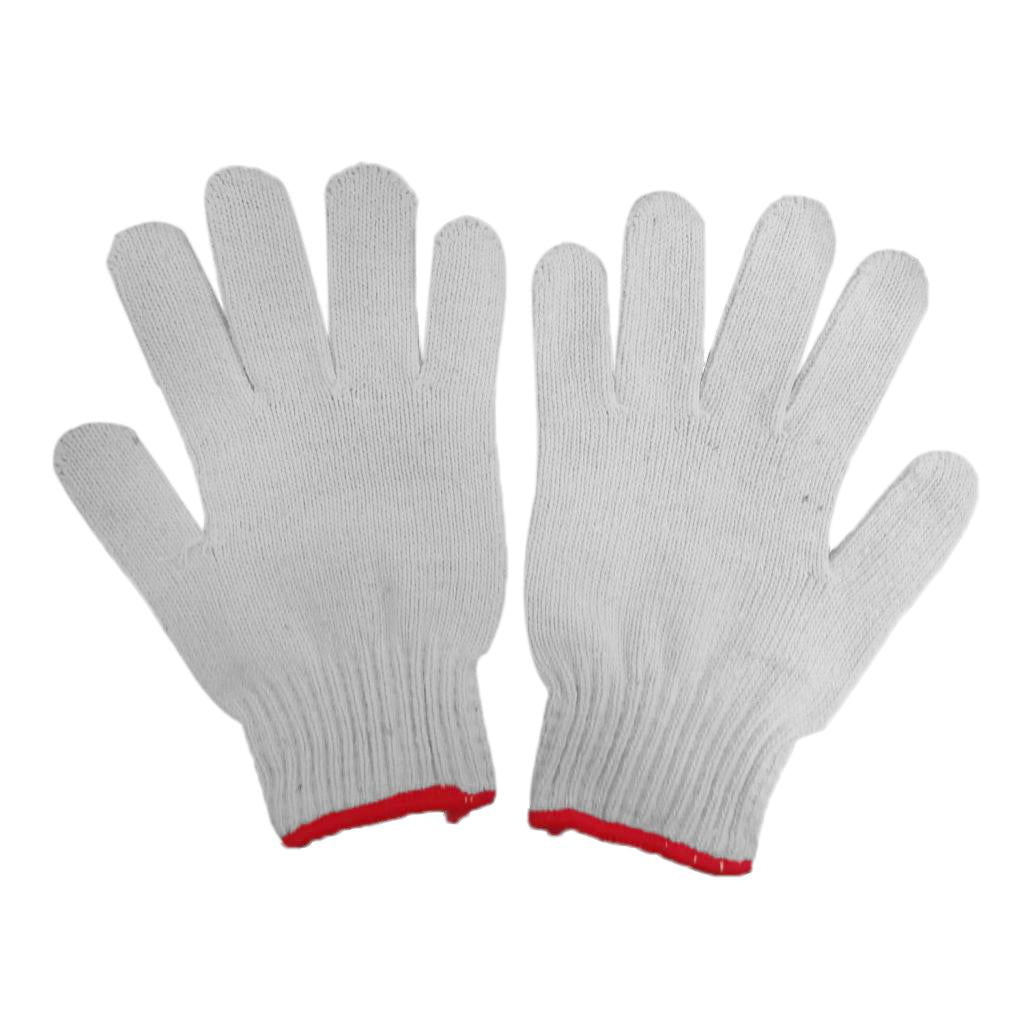 Pack Of 1 Pair White Protective Knit Work Gloves, 900g Roving, 90% COTTON - breathable, lightweight & comfortable