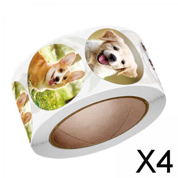 4x500Pcs Dog Stickers Stationery Puppy Stickers for Holiday Classroom Reward