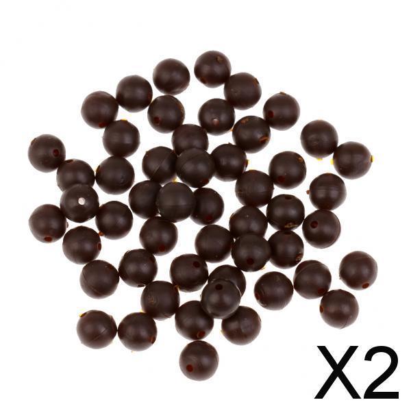 2x50x 8mm Round Floating Rig Beads Soft Carp Fishing Bead Fishing Tackle Brown