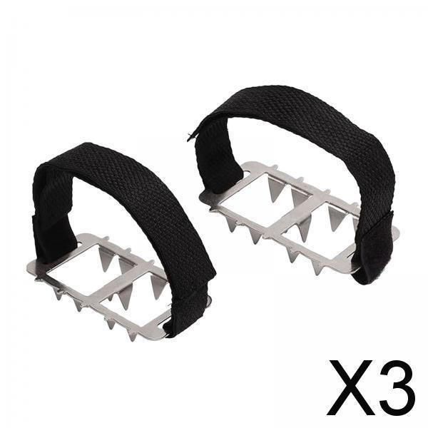 3xShoe Spikes Snow Claws Stainless Steel Crampons for Camping Climbing Outdoor