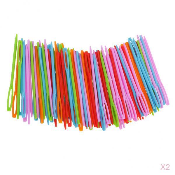 200pcs Plastic Sewing Needles Wool Cross Stitch Knitting Crochet Needles 7cm