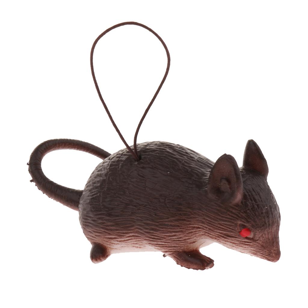 Mini Rubber Mouse Simulation Rat False Lifelike Mouse Model Toy Brown