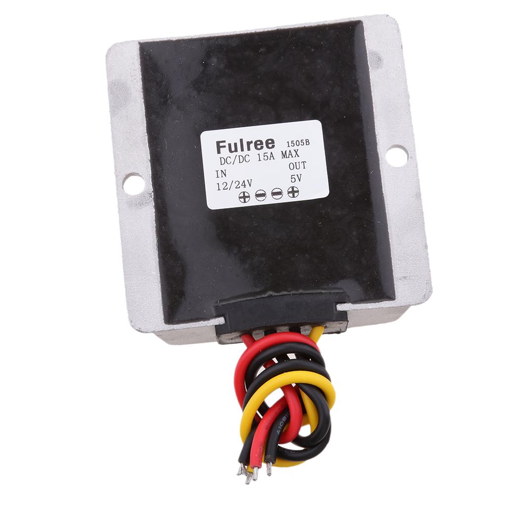 Waterproof DC-DC Converter Step-Down Buck 12V/24V to 5V 15A 75W