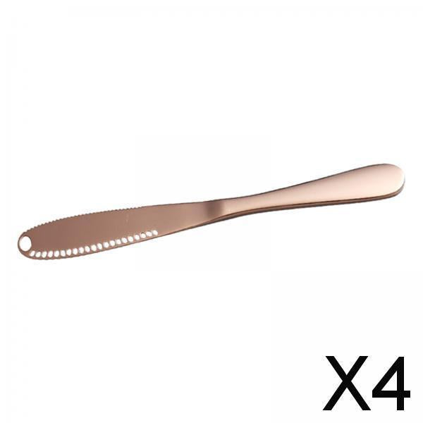 4xStainless Steel Butter Knife Sandwich Spreader Grater Slicer Rose Golden
