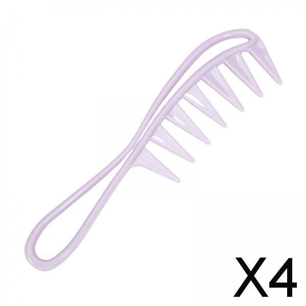 4xWide Tooth Comb Mini for Detangles Wet or Dry Hair Curly Wet Wavy Thick Hair Purple