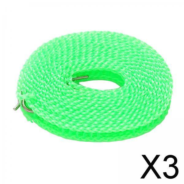 3xClothesline Stretchy Portable Laundry Cord for Garden Camping Accessories RV green 800cm