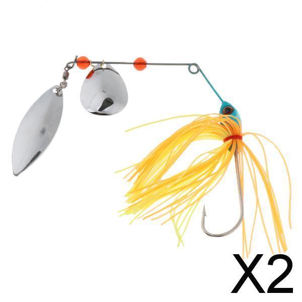 2x15g Hard Metal Fishing Lure Spinner Bait Spoon Tackle Bass Crankbaits Orange