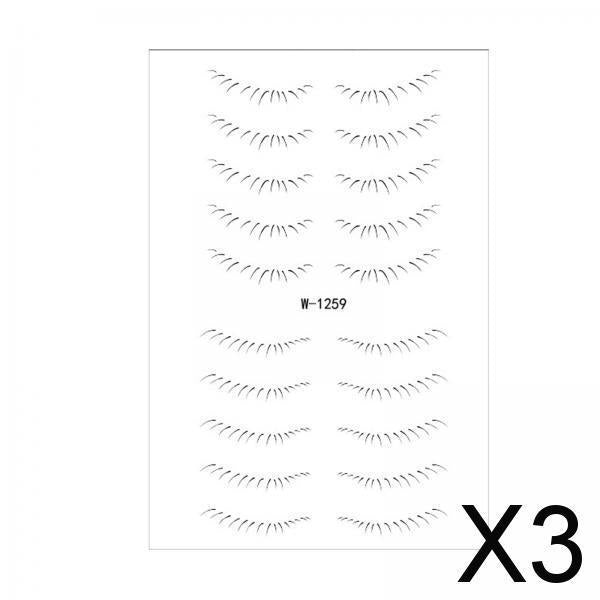 3xLower Eyelash Stickers Eyelash Template Make Up Tool for Stage Show Parties Style B