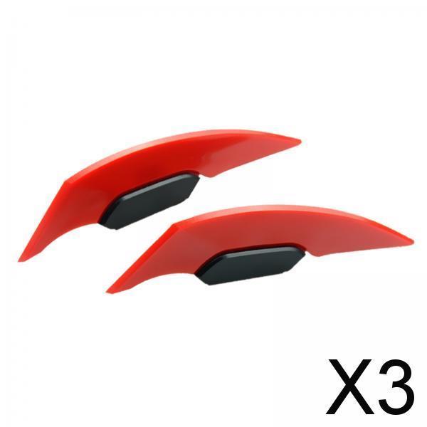 3xMotorcycle Winglet Aerodynamic Spoiler Wing Fit for Electric Motorcycles Red