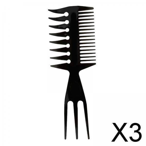 3xHairstyling Hair Pick Combs for Men's Retro Oil Head  Upgraded Fork Comb