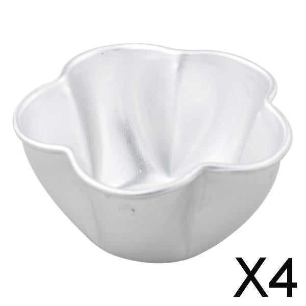 4xAluminum Alloy Cake Mould 3D Plum Blossom Shaped Mold Bread Ice Cube Tray