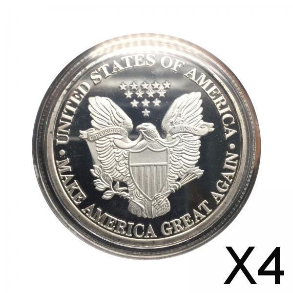 4xDonald Trump Make America Great Again Flag Eagle Commemorative Coin