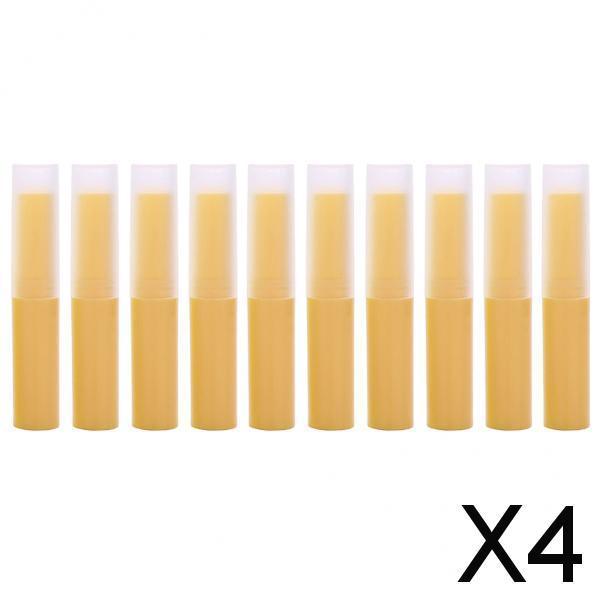 4x10Pcs Empty Lipstick Tubes Lip Balm Containers DIY Makeup Tools Yellow