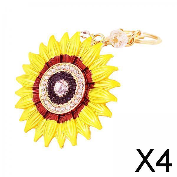 4xSunflower Keyring Holder for Women Girls Unique Gifts for Handbag Purse Bags