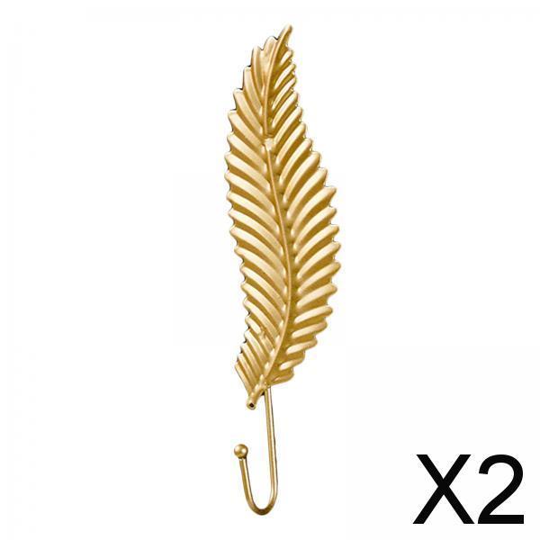 2xGold Single Prong Coat Hanger Modern Key Holder for Closet Entryway Purse Style A