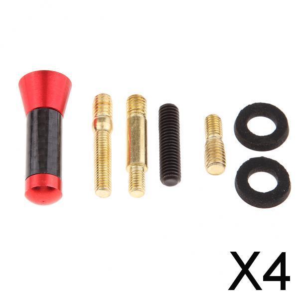 4xCar Radio Stubby Signal Antenna Aerial Roof AM FM Booster Mast Red