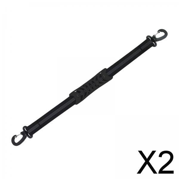 2xPortable Skating Shoes Carrier Strap with End Hooks Belt Ski Boot Strap Black
