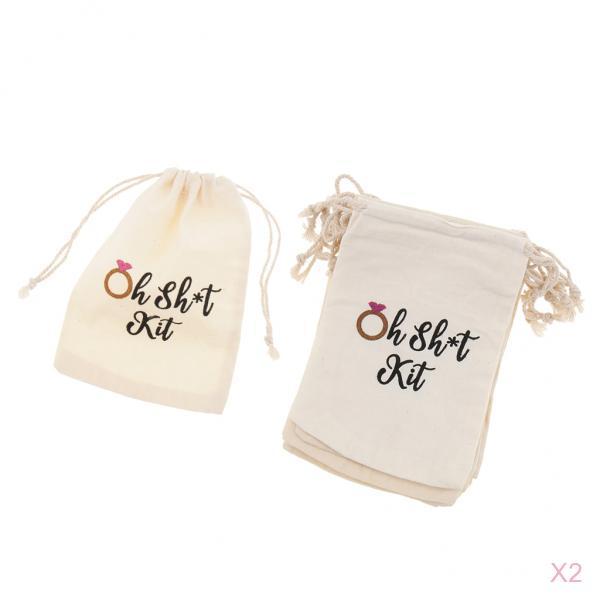 20pcs Oh Shit Kit Cotton Linen Jewelry Pouch Drawstring Bag Wedding Favor