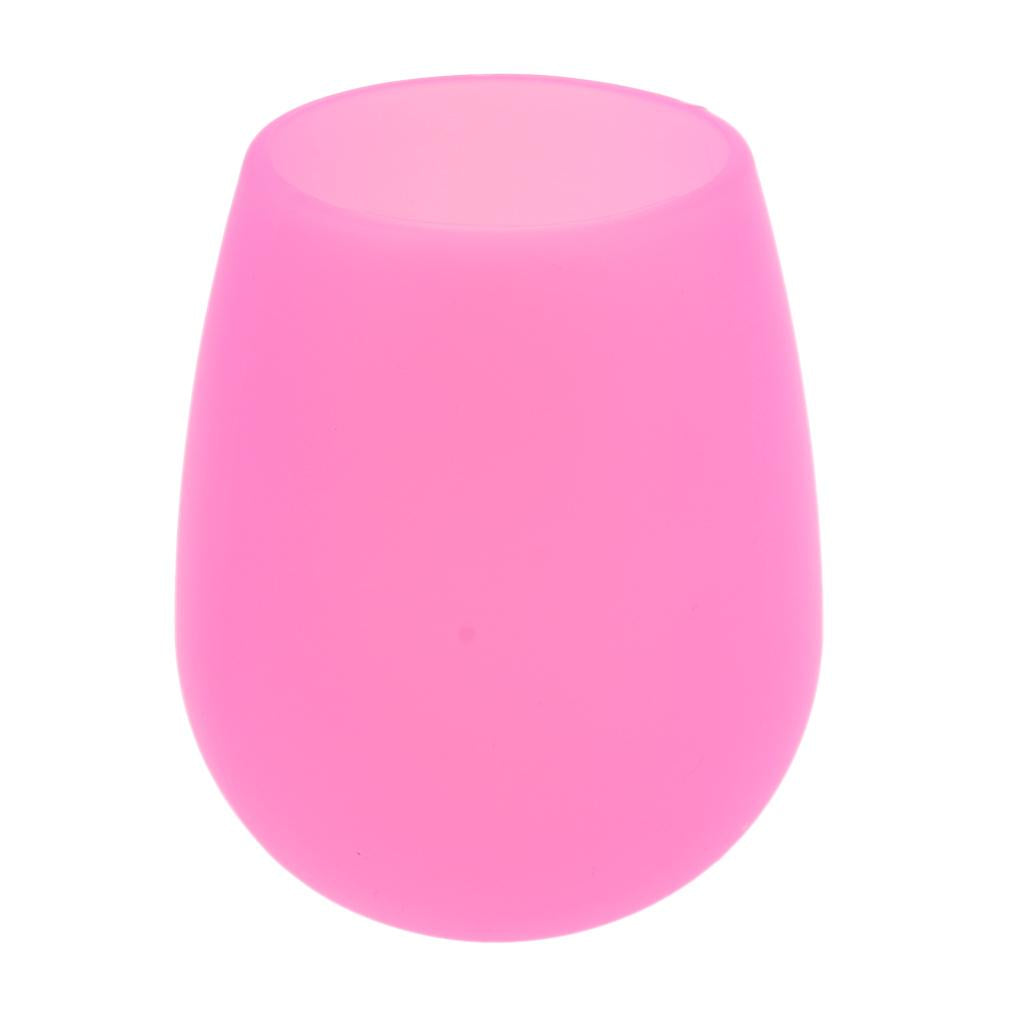 Unbreakable Silicone Red Wine Cup Glass for Party Camping BBQ Picnic Pink