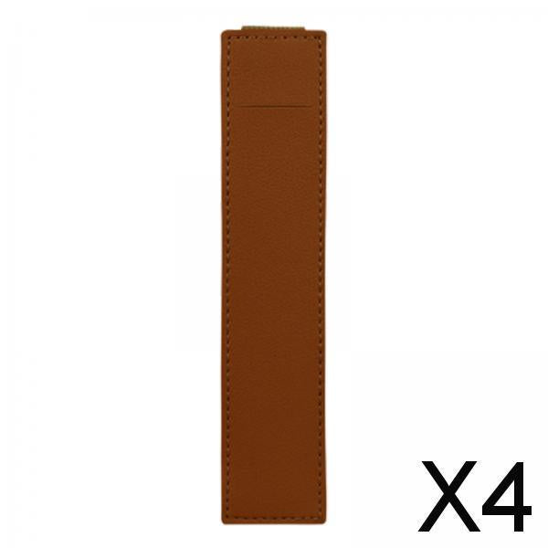 4xElastic Band Pen Holder Pen Sleeve for Hardcover Journals Planners Notebooks Brown