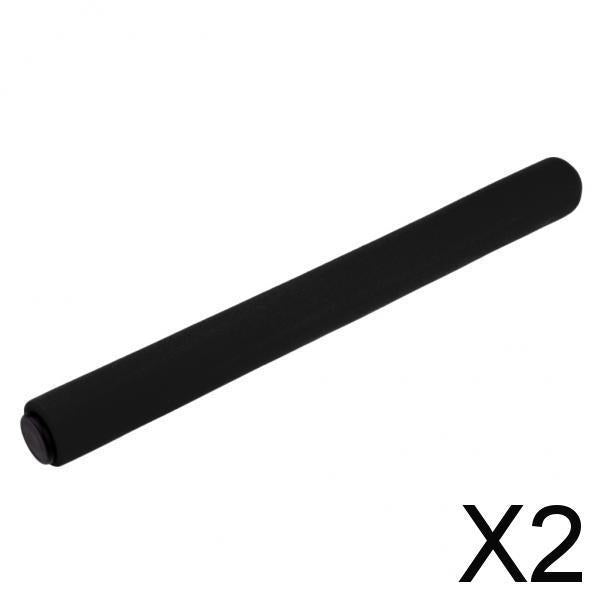 2xStainless Steel Foam Relay Baton for Track and Field Outdoor Running black