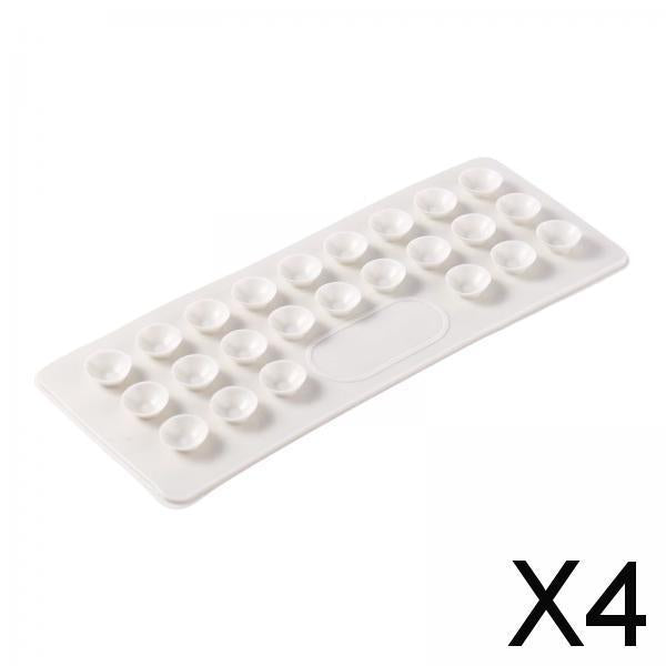 4xPortable Double Sided Suction Cups for Bathroom Toothpaste Handwashing Fluid white rectangle