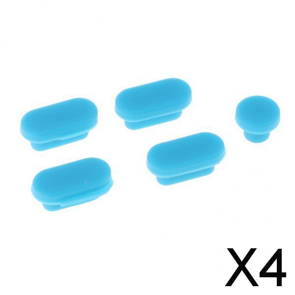 4xSilicone Dust Stopper Dustproof Plug USB Earphone Port Cap for MacBook Blue