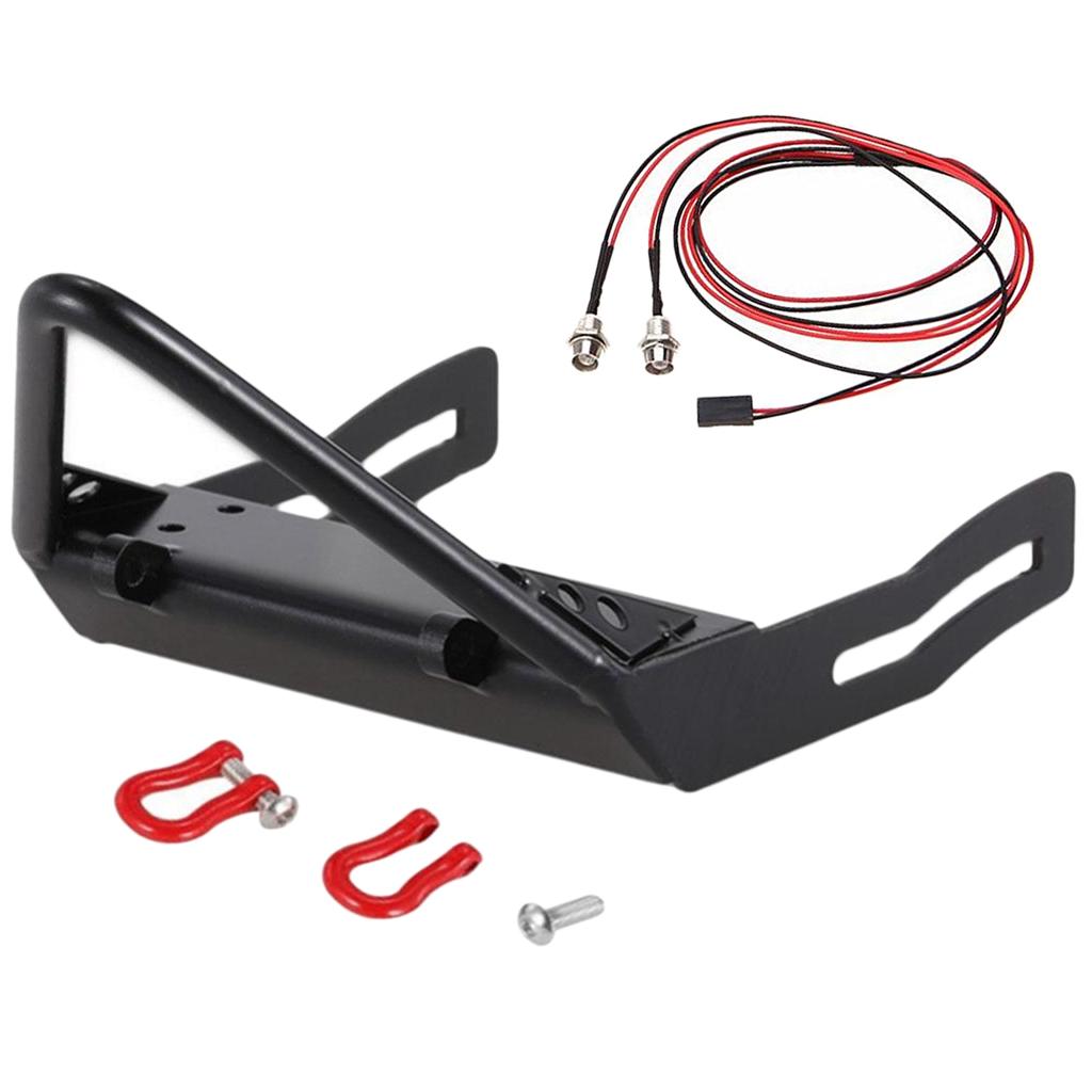 1:10 Front Bumper Bull Bar with 2 LED Headlights for 1/10 Axial RC4WD RC Car