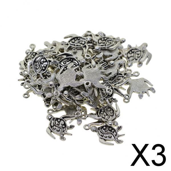 3x50pcs Tibetan Silver turtle tortoise charms pendants Jewelry Making DIY 