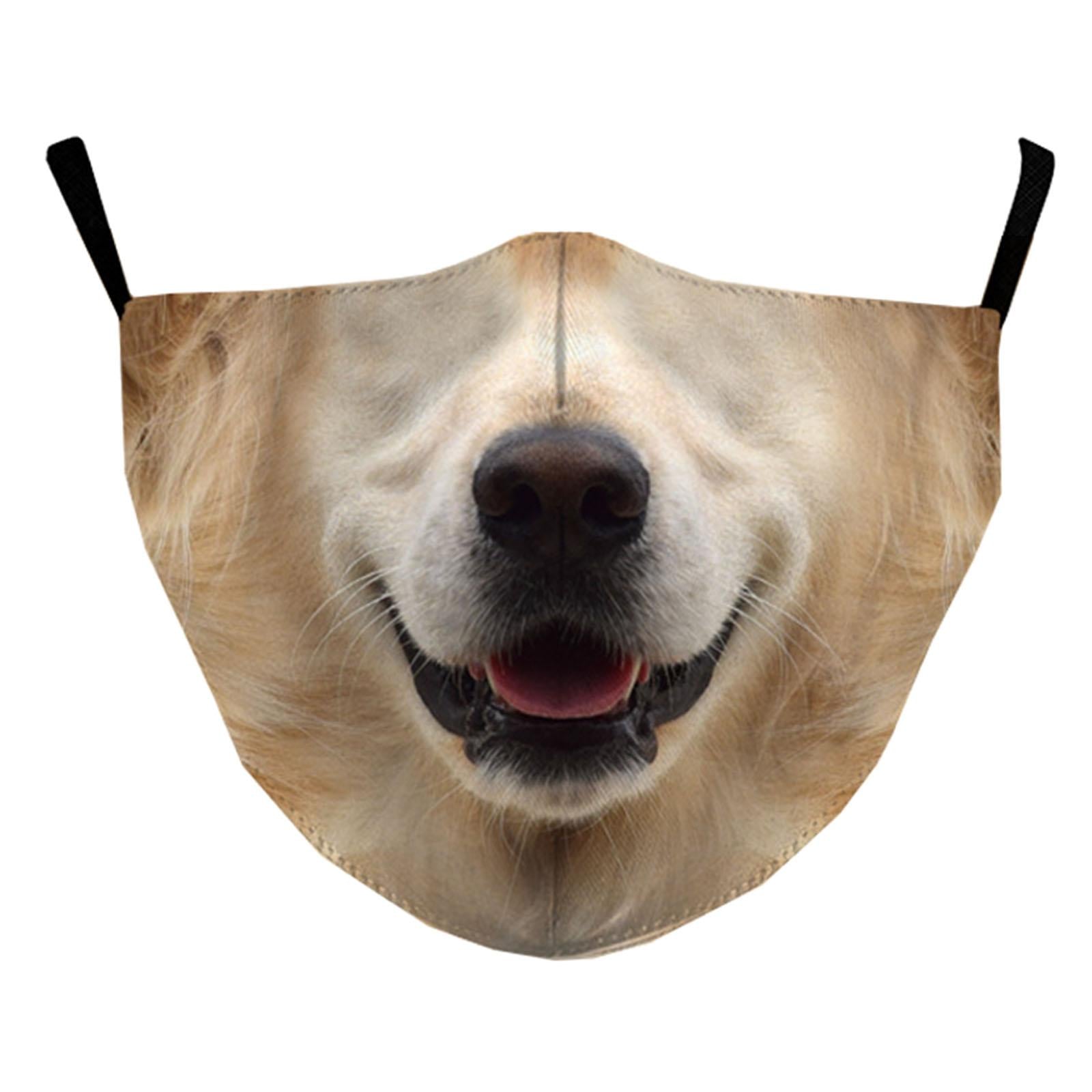 Funny Spoof Mouth Masks Adjustable Dustproof Reusable for Men Women Adults Dog