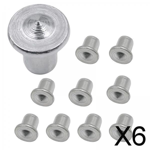 6x10Pcs Portable Center Dowel Pins Dowel Drill Points Pin for Woodworking 6mm