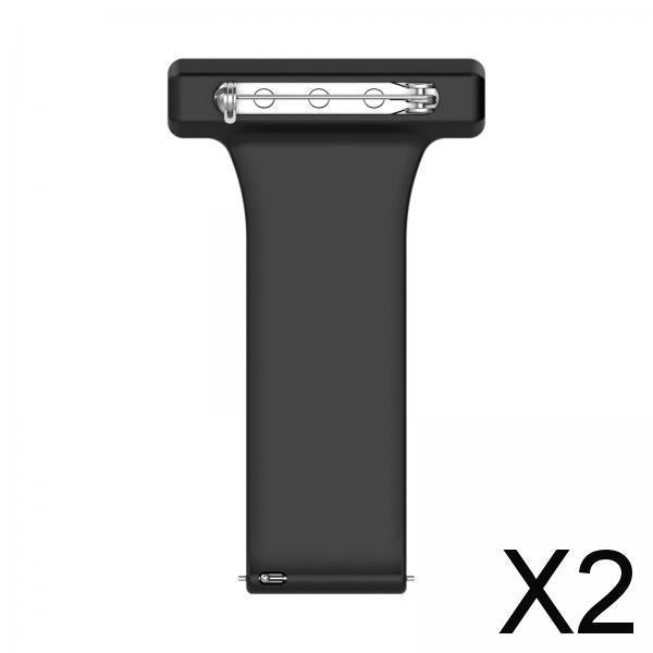 2xNurses Watch Fob Clip On Strap Watchband Bracelet Band Nurse Gift Black