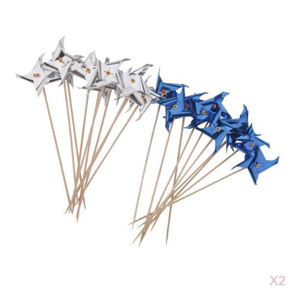 100pcs Mixed Foil Windmill Fruit Sticks Cocktail Picks Party Table Decor