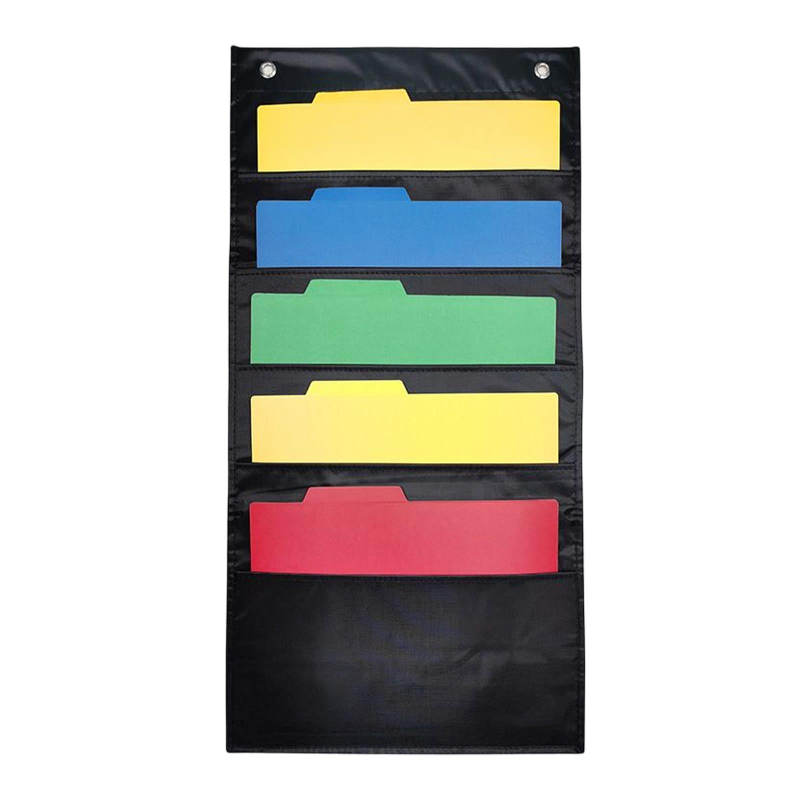 Daily Schedule Pocket Chart File Organizer 5 Pockets for Indoor Papers
