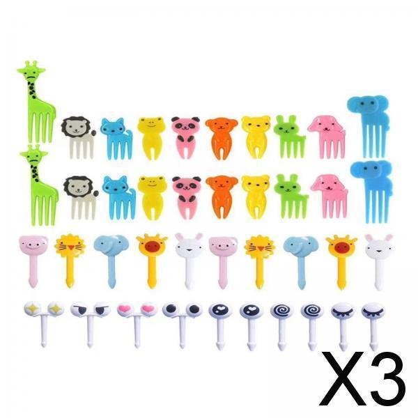 3x40 Pieces Cartoon Toothpick Kids Food Picks for Sandwich Party Toddlers